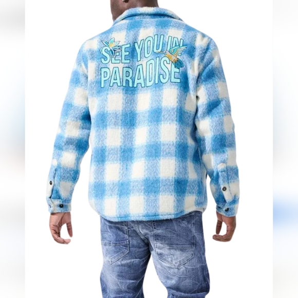 Jordan Craig Other - Jordan craig see you in paradise blue/white Flannel shacket jacket size large